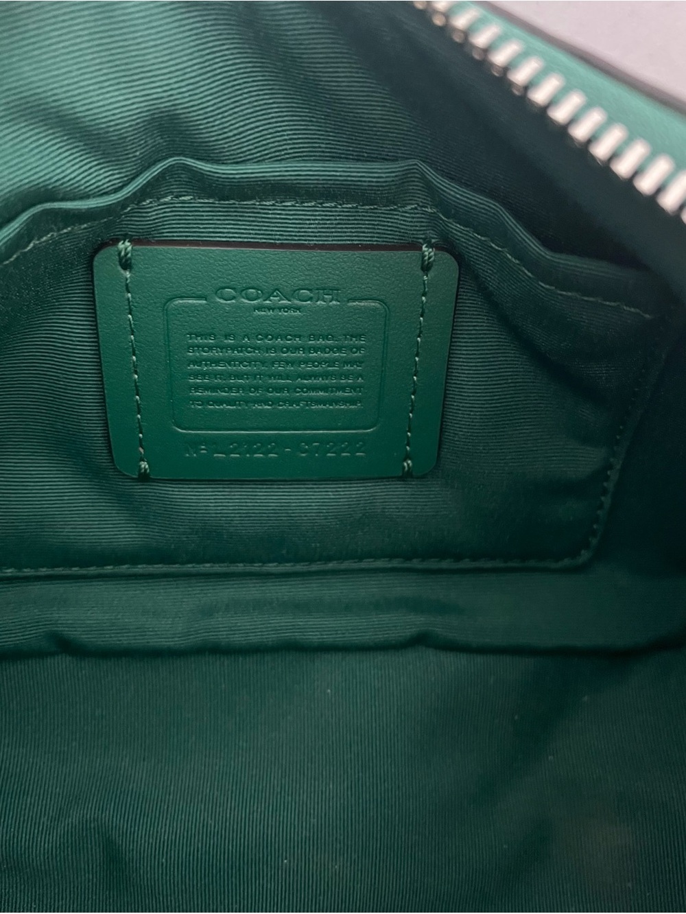 COACH Pennie Shoulder Bag 25 Green C7222 - Picture 8 of 13